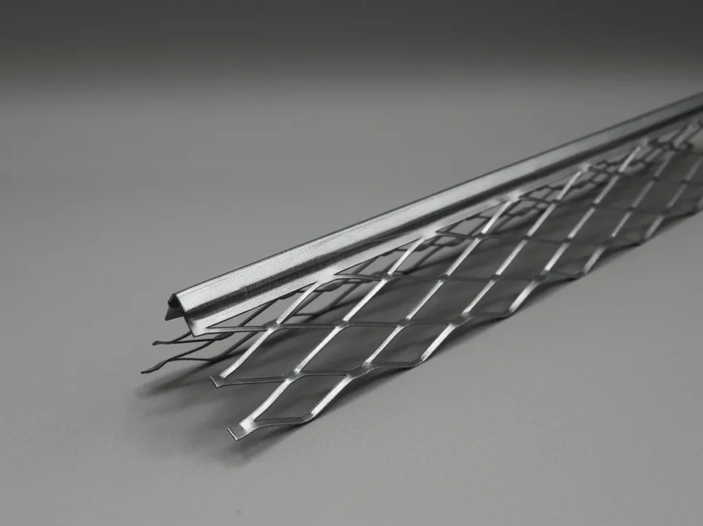 Article 2001.P, corner bead, galvanized, for interior plaster.